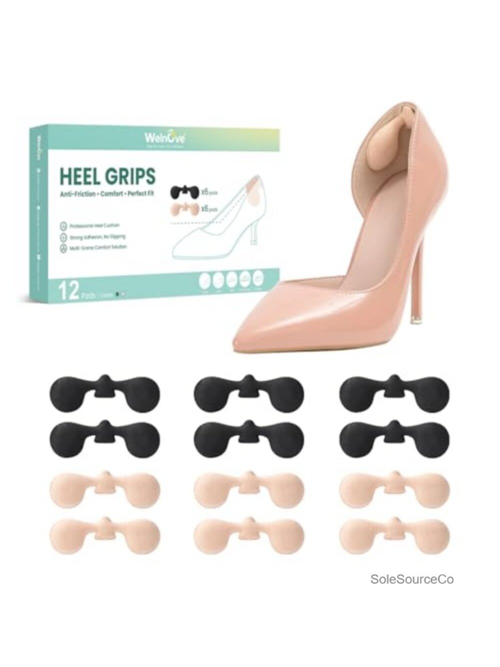 Heel Grips Shoe Inserts Self Adhesive Heel Pads Too Big Shoes Non-Slip